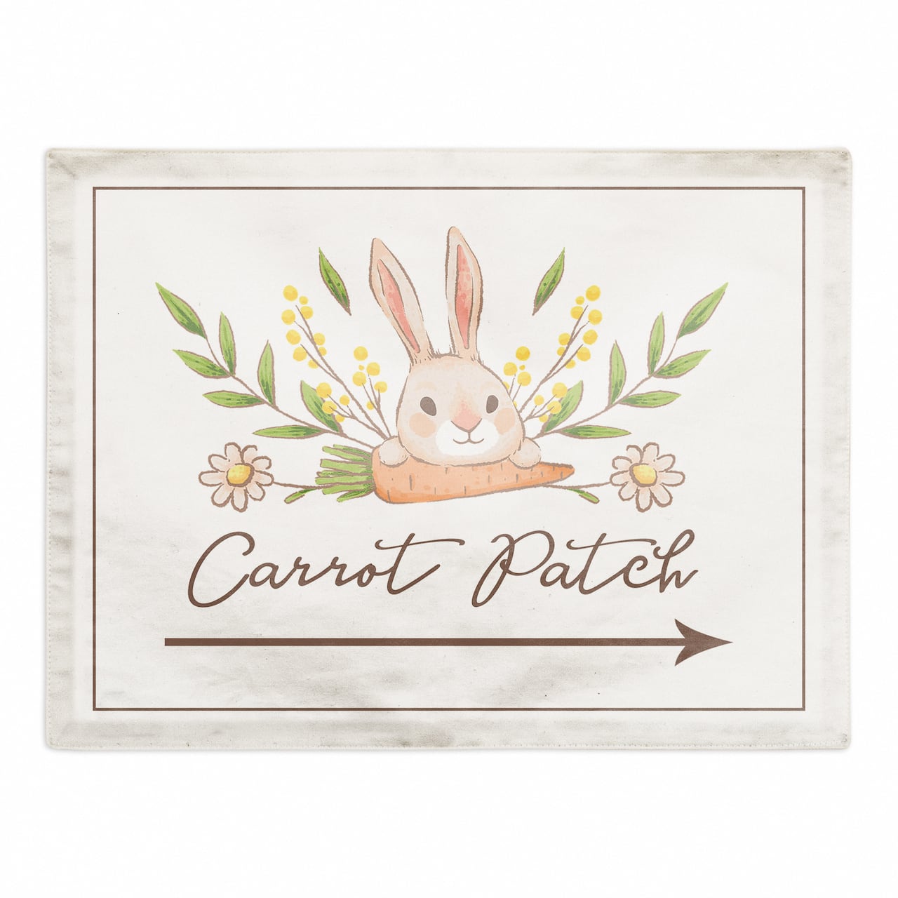 Bunny Carrot Patch Placemat 18" x 14" Cotton Twill Placemat